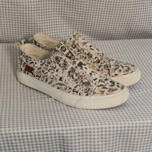 Blowfish Malibu Play Slip On Comfort Sneaker Off White Rainforest Leopard Size 9